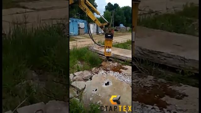 ГИДРОМОЛОТ DELTA F-3 НА МИНИ ЭКСКАВАТОРЕ KOMATSU PC35 смотреть онлайн