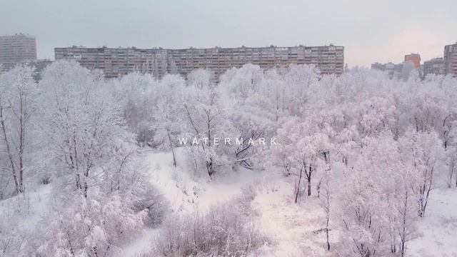 Микрорайон Мещерское озеро в снегу.Зима.Аэросъемка.Нижний Новгород