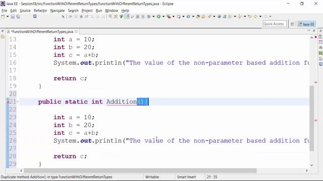 Creating Functions With Different Return Types In JAVA Part 1| Functions With Examples In JAVA