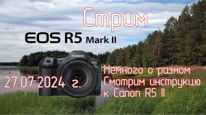 Немного о разном. Canon EOS R5 Mark II. Разговор о камере и просмотр инструкции. Стрим 27.07.2024 г