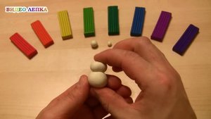 СНЕГОВИК - Лепим из пластилина | Видео Лепка