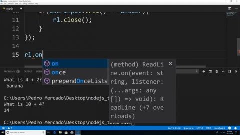 NodeJS For Beginners: Working With The ReadLine Module.
