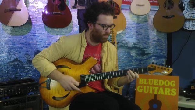 'Jazz on Fire' hollowbody guitar by Jeff Letain - Demo #3 by David Blake at Bluedog Guitars смотреть онлайн