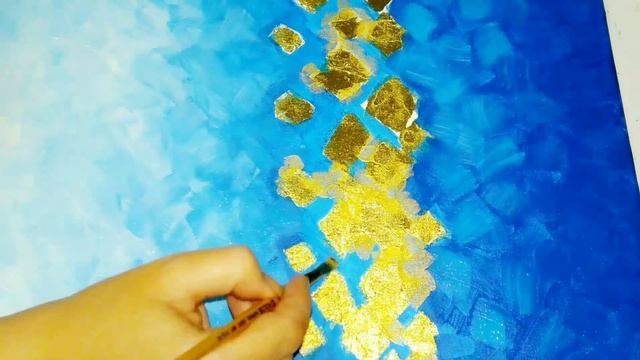 DIY КАК СДЕЛАТЬ КАРТИНУ ДЛЯ ИНТЕРЬЕРА. Золотые деревья.