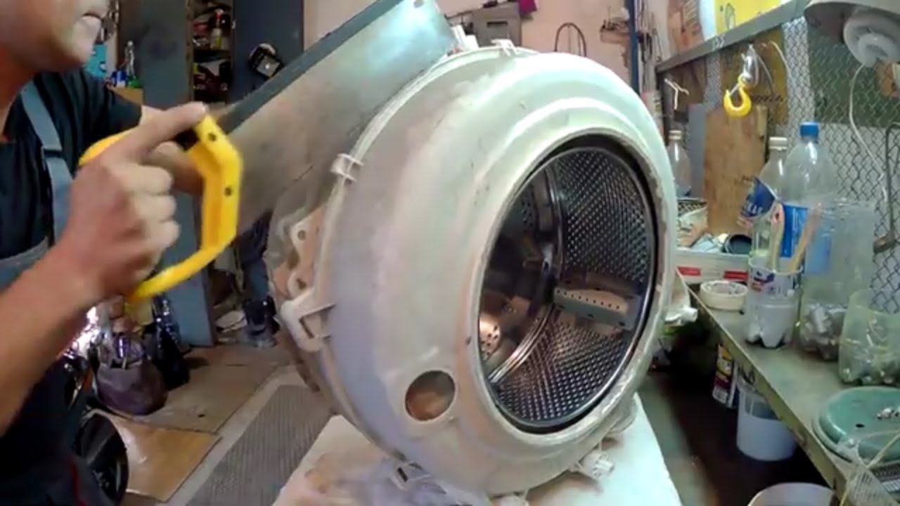 Ремонт стиральной машины Indesit - Пилим бак! смотреть онлайн