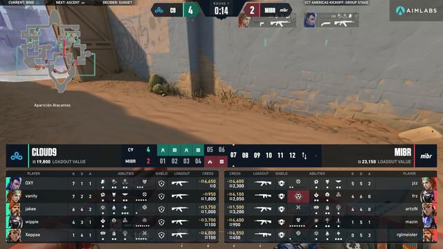 C9 vs MIBR — VCT Americas Kickoff — Grupos — Mapa 1