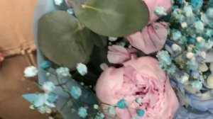 БУКЕТ ИЗ ПИОНОВ И ГОРТЕНЗИИ