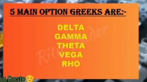 Option Greeks Explained ! In Stock Market| #options #stocks #greek #ritutrader