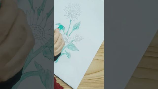 how to draw sunflower picture #art #drawing #painting