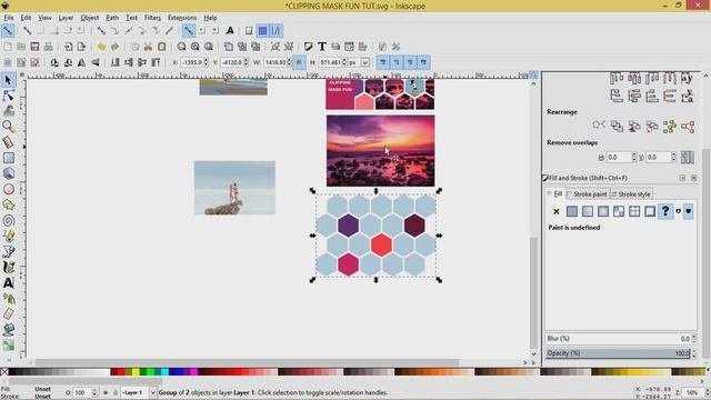 Inkscape Tutorial Make An Image Collage Using The Clipping Mask