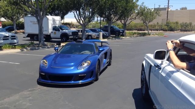 Gemballa Mirage GT - LOUD revs and fast acceleration at the traffic lights! смотреть онлайн