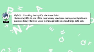 MySQL : Checking the MySQL database failed
