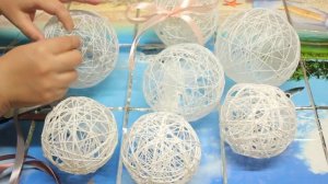 Гирлянда из ниток/шары из ниток и клея