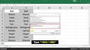 How to Compare Two Columns in Excel and to be Highlighted Differences | Step by Step