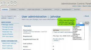 How to edit a user's profile in phpBB | FastDot Cloud Hosting