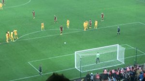 Футбол. Артем Дзюба забивает пенальти в матче Россия - Молдова. 12.10.2014