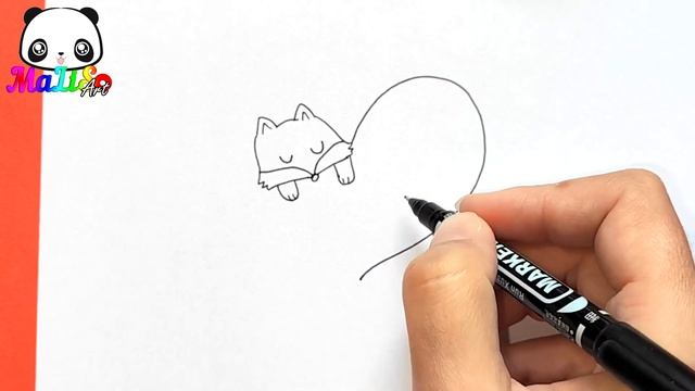 Как нарисовать рисунок на День матери | Рисунок Лисички сердечко | How to draw Mother's  day drawin