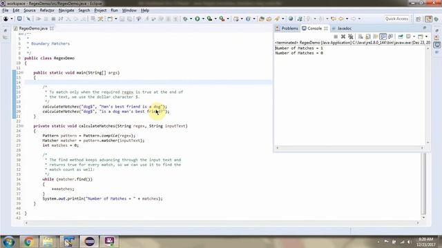 How to use boundary matchers[end] in Regex? | Java Regex | Java Regular Expressions | Regex in java смотреть онлайн