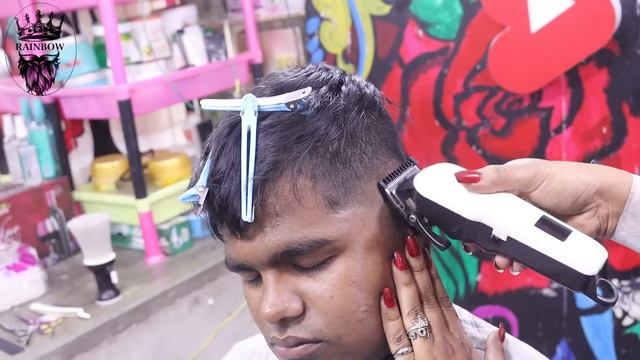 Army Hair Cutting By Girl Barber?Attractive BuzzCut || Hair Cutting With Trimmer | Side Fade Haircu