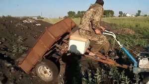 Самосвальная телега для мотоблока 2