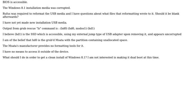 Grub Rescue upon attempting to reinstall WIndows 8.1 on Msata смотреть онлайн