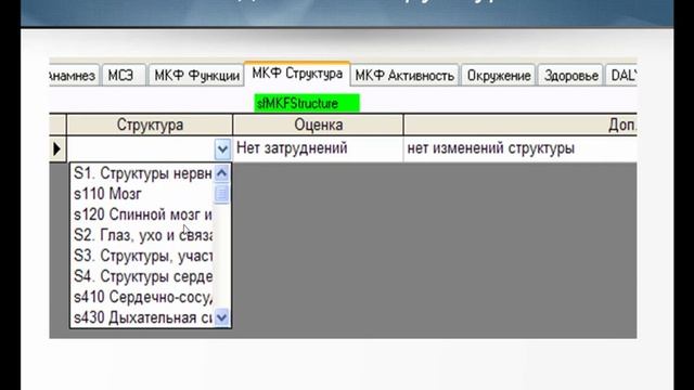 Компьютерная программа для оценки функций организма по МКФ
