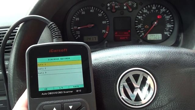 iCarsoft i810 Diagnose VW Golf Engine Warning Light P0420 Bank 1 O2 Sensor смотреть онлайн