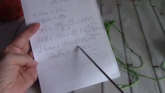РАСЧЕТ петель на ТОП вкруговую.