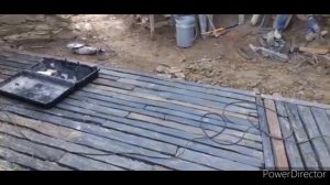 Чёрный сланец .. Укладка камня на землю своими руками ⚒??