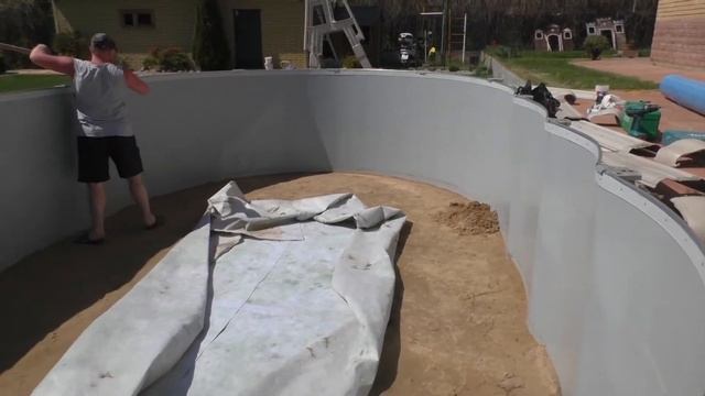 Сборный бассейн. Облицовка пленкой ПВХ смотреть онлайн