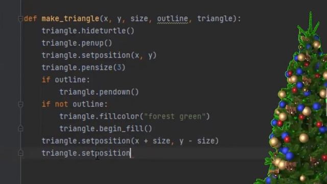 How to draw a Christmas tree in python turtle كيف ترسم شجرة  الكريسماس فى بايثون