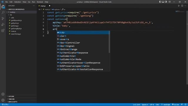 Getting Any Song Lyrics in Node js || genius lyrics api