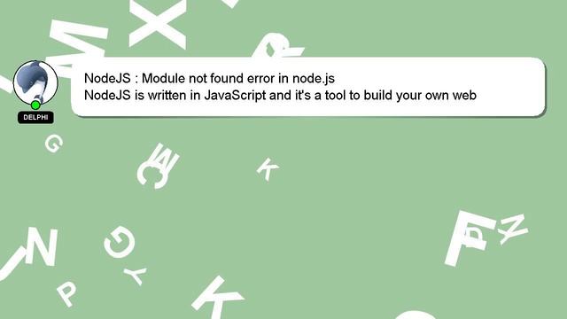 NodeJS : Module not found error in node.js