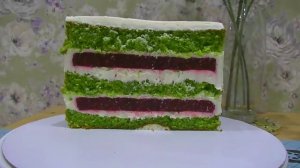 Торт ШПИНАТ МАЛИНА Бисквит со шпинатом