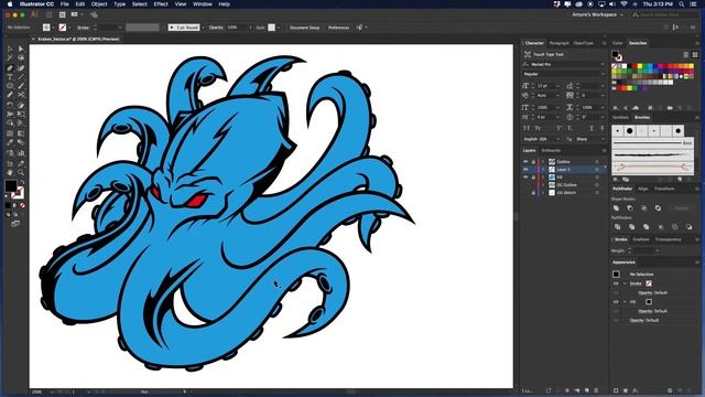 Kraken Logo Illustration Design | SPEED ART смотреть онлайн