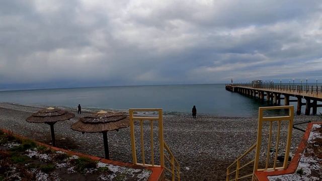 Опять февраль!  -1 ,а ночью и меньше! Лед! Ветер! 12.02.2021.?ЛАЗАРЕВСКОЕ СЕГОДНЯ?СОЧИ. смотреть онлайн