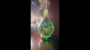 7 Color Light 3D Glass Vase Aromatherapy Essential Oil Aroma Diffuser Changing and Waterless Auto