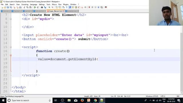 JavaScript in Tamil | By Guhan | Create  Element & Text Node |Java Training in Chennai |  Payilagam