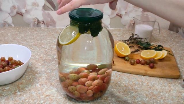 Рецепт компота из крыжовника с мятой и лимоном на зиму МОХИТО