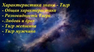 Характеристика знака - Тигр