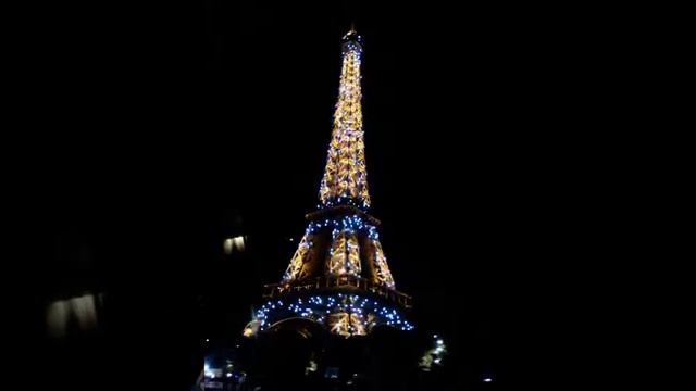 Ночной Париж Эйфелева башня огни блеск красота/Paris night eiffel tower lights shine beauty