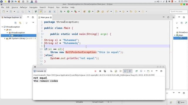 85 Java advanced Exception Handling Throw keyword الاستثناء смотреть онлайн