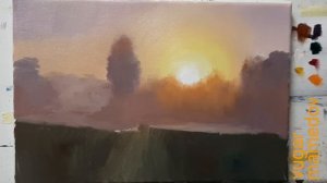 Рисуем восход солнца. Drawing a sunrise. Мастер-классы по живописи Вугара Мамедова.