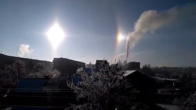 Солнечное гало. Солнце в зените. Sun halo. The sun is at its zenith 23 01 2018