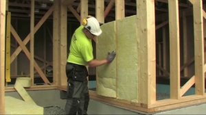 Установка теплоизоляционной минваты Изовер