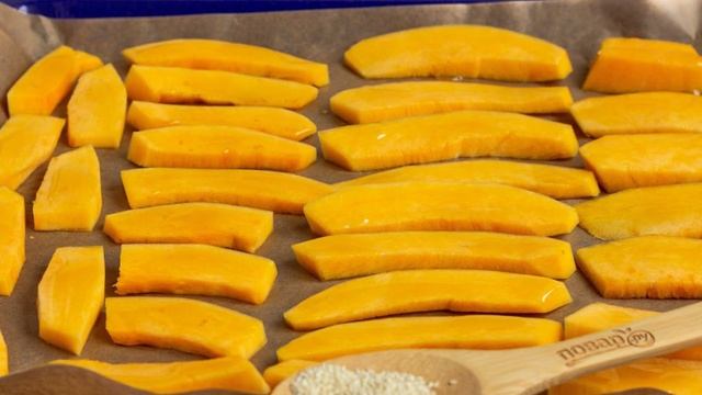 Запеченная тыква с кунжутом