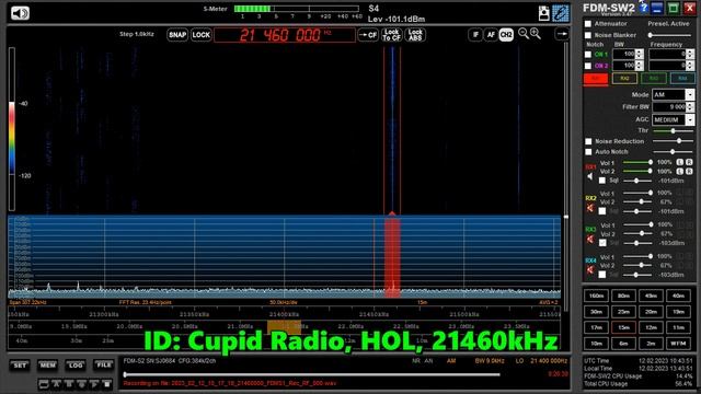 12.02.2023 10:23UTC, [13m, oob], Cupid Radio, Голландия, 21460кГц