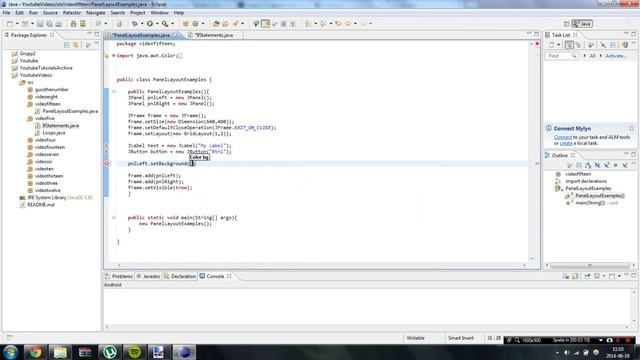 Java programming - Video 15 - Panels, GridLayout, BoxLayout and background colors смотреть онлайн