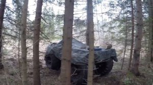 Весенняя охота, Испытываем каракат, Строим балаган. Вездеход переломка сделанный своими руками.