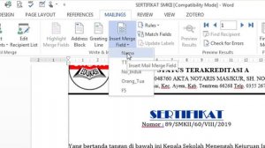 Cara Membuat Mail Merge dari Excel ke Word 2013 (Sertifikat Masal)